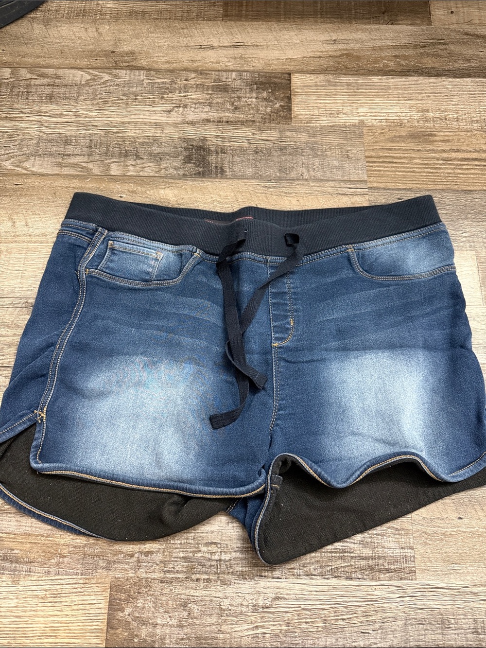 No Boundaries Dark Blue Denim-Style Pull-On Shorts